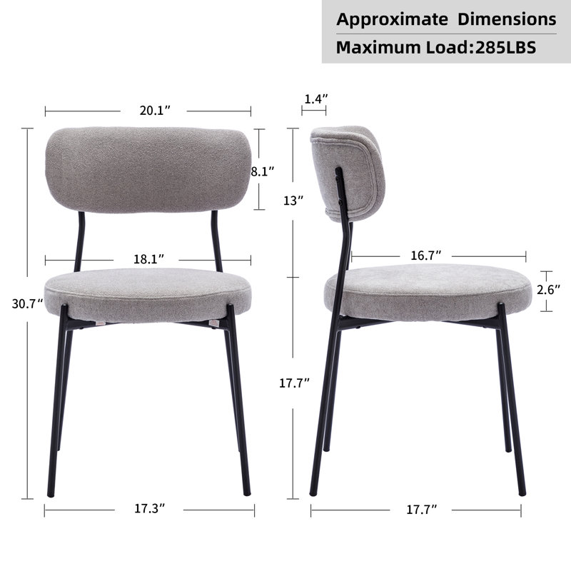 Ensemble de chaises de salle à manger rembourrées Brayam, Gris