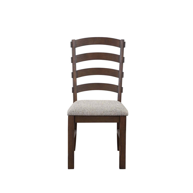 Chaise d'appoint à dossier échelle en gris / brun rustique