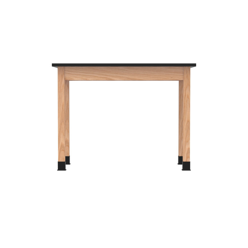 Diversified Spaces School Classroom Science Lab Table, 24"x48" Black Epoxy Table Top Worksurface, Solid Oak Wood, Made in USA