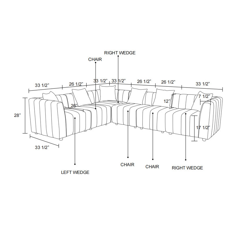 Cyera Upholstered L-Shaped Sectional, Left Hand Facing