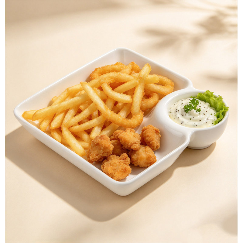 4 Pack Wheat Straw Chip and Dip Serving Plates, Divided Appetizer Trays for Party and Picnic