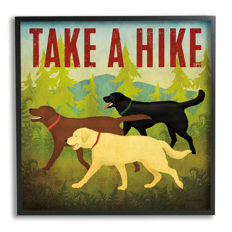 «Stupell Industries Take a Hike», art mural sur toile par Ryan Fowler, Giclée encadrée noir minuit