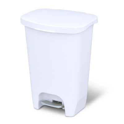 GLAD™ White Plastic Step Trash Can