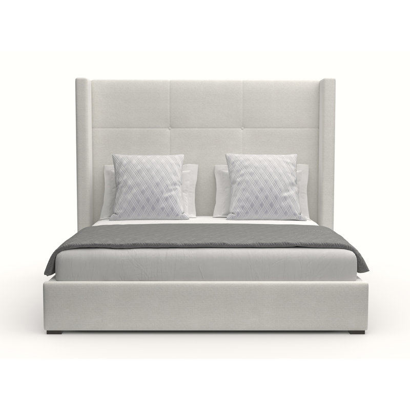Esparto Upholstered Standard Bed, Mid Height King, Off White Revolution®