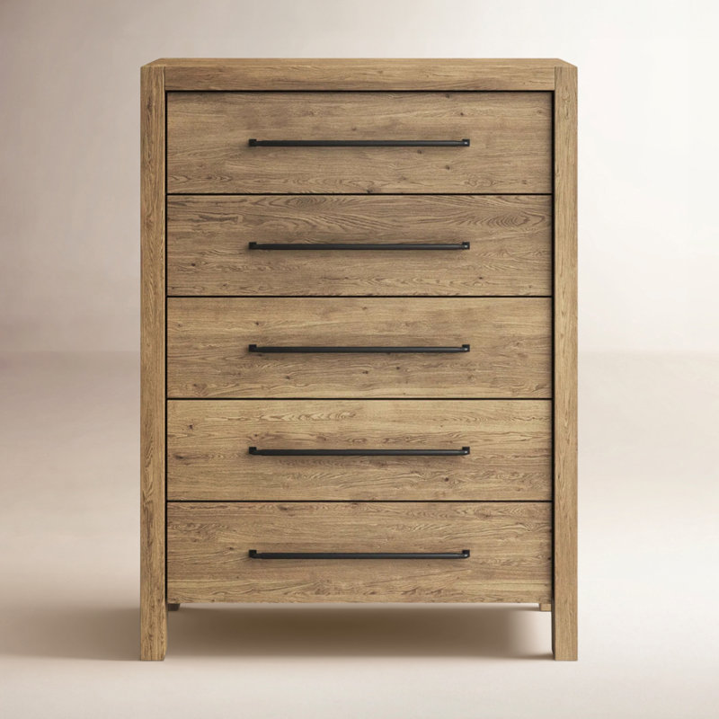 Commode 5 tiroirs Laroche, Chêne pâle