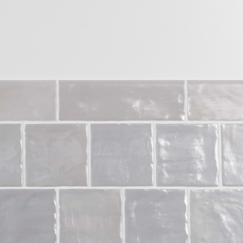 Montauk 2x8 Glazed Ceramic Bullnose Tile Trim, Gray