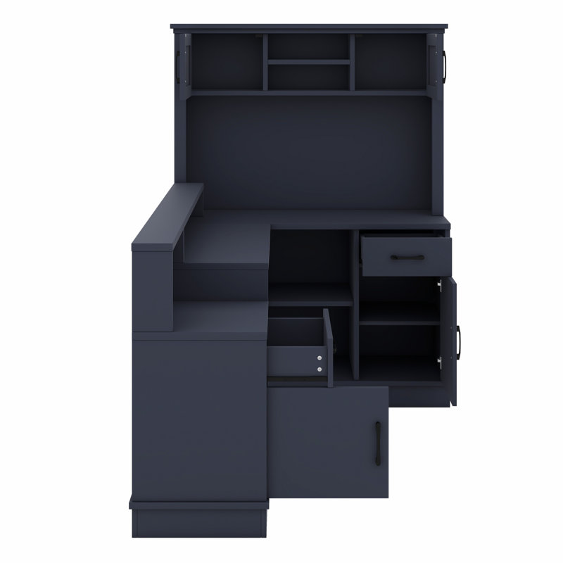 Built-In Outlet, Drawer Tower, Bookshelf—Modern Study, Gaming & Storage Hub