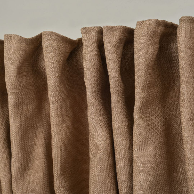 Extra Long & Extra Wide Faux Linen Decorative Curtain Single Panel, 280cm Width x 475cm Drop, Barley