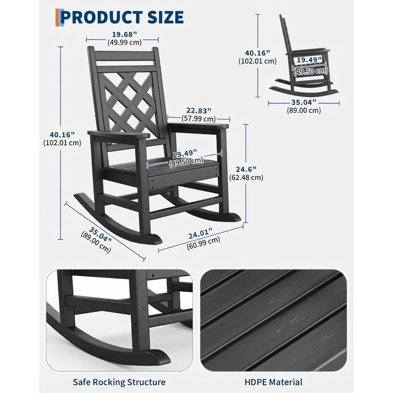 Outdoor Lounge Chair, Black
