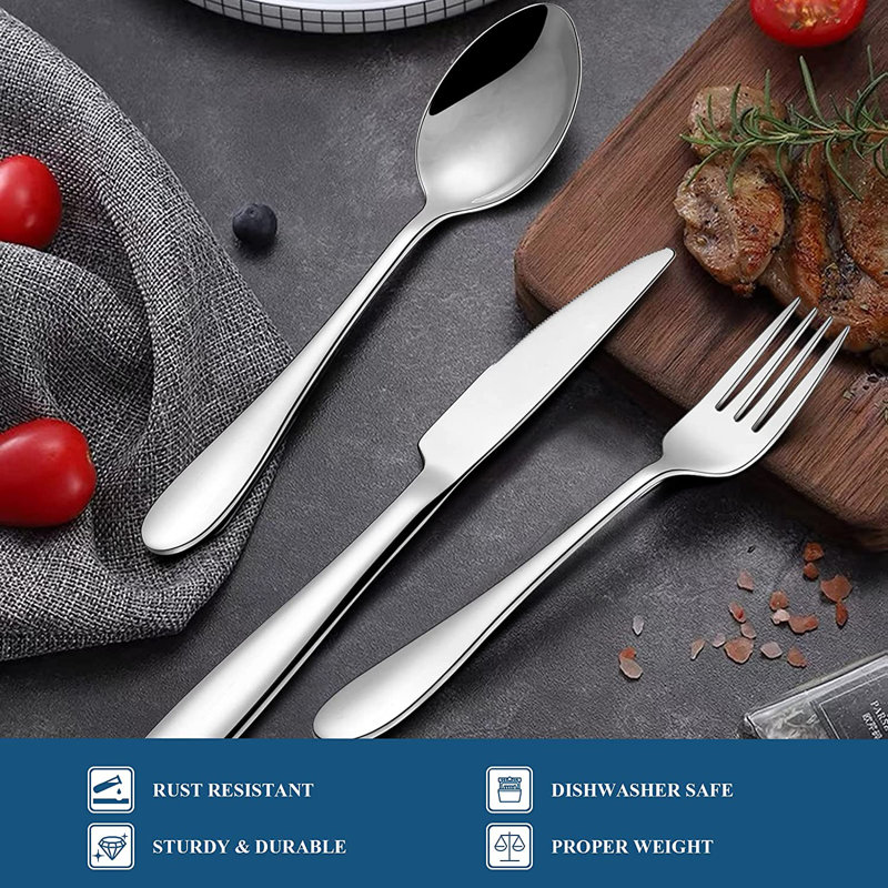 Red Barrel Studio® Mannox Stainless Steel Flatware Set - Service for 12