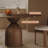 Simple retro style solid wood round table-1959865174
