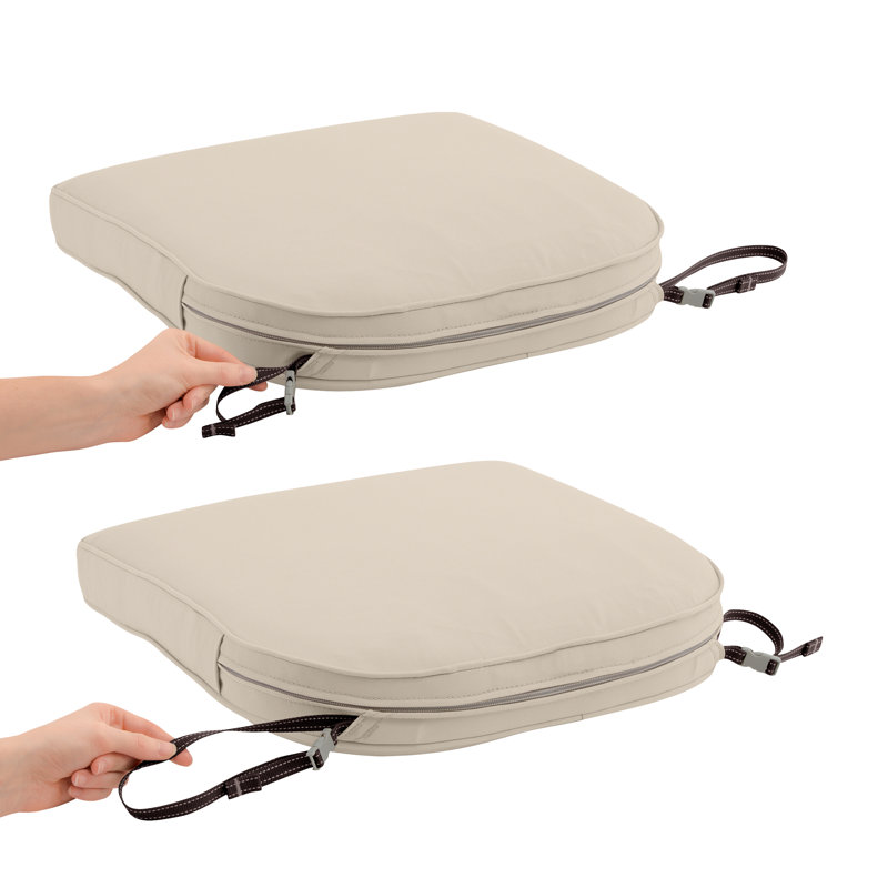 Pina Outdoor Dining Chair Seat Cushion, Antique Beige, 3" H x 19" W x 19" D