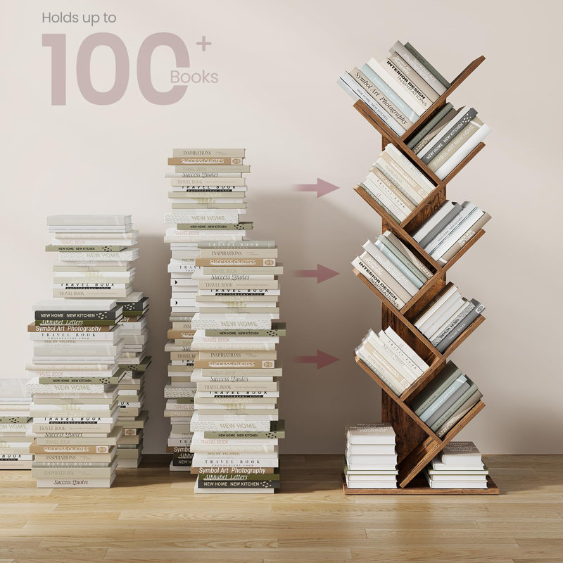 131.6cm H x 50cm W Bookcase, Rustic Brown