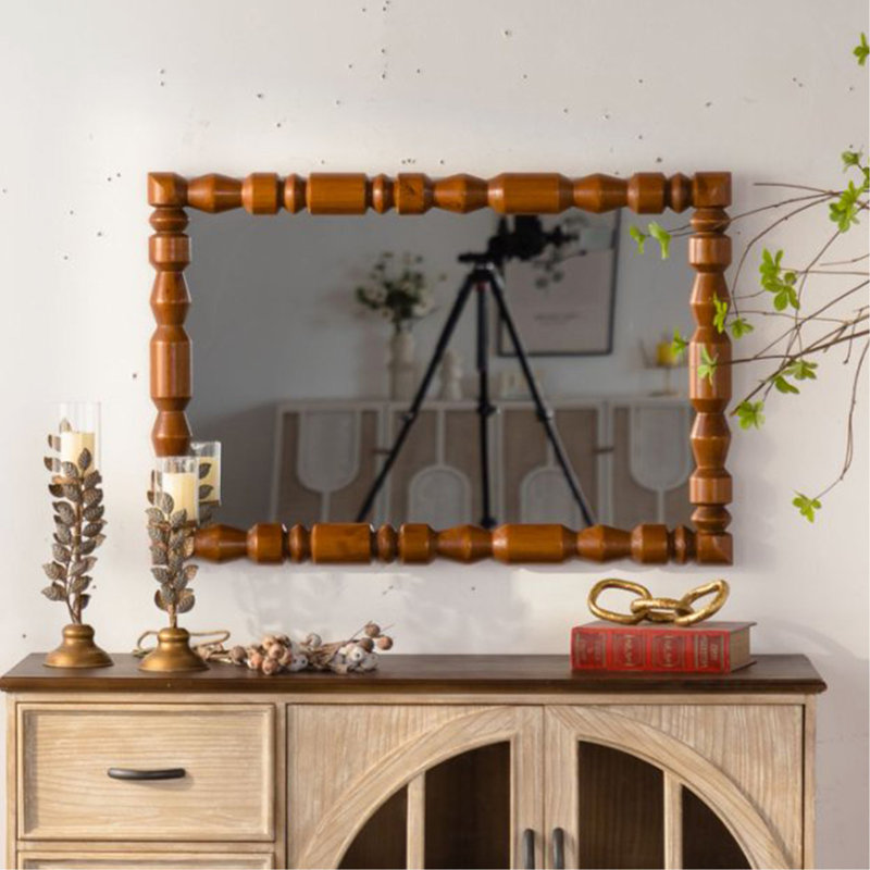 Miroir mural rétro en bois sculpté