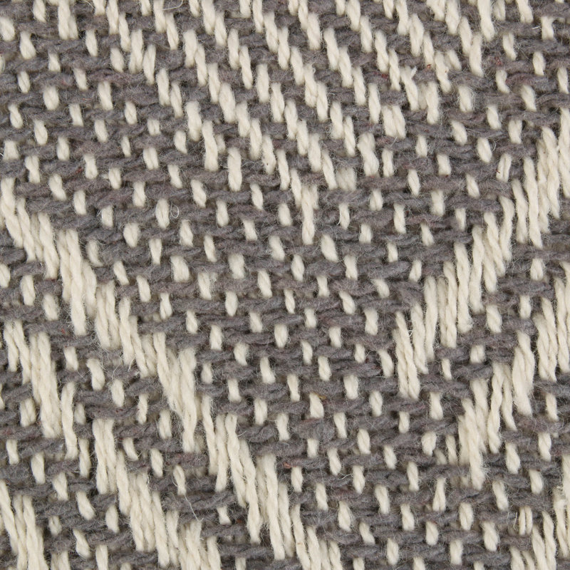 Gray Cotton Basketweave Throw Blanket with Fringe, 50x60