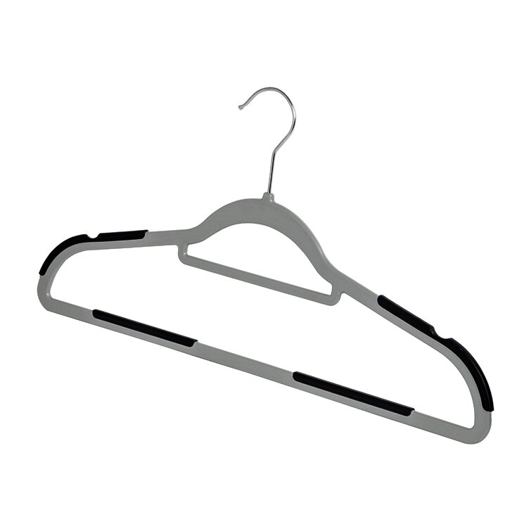 White Heavy-Duty Plastic Hangers with Trouser Bar and Shoulder