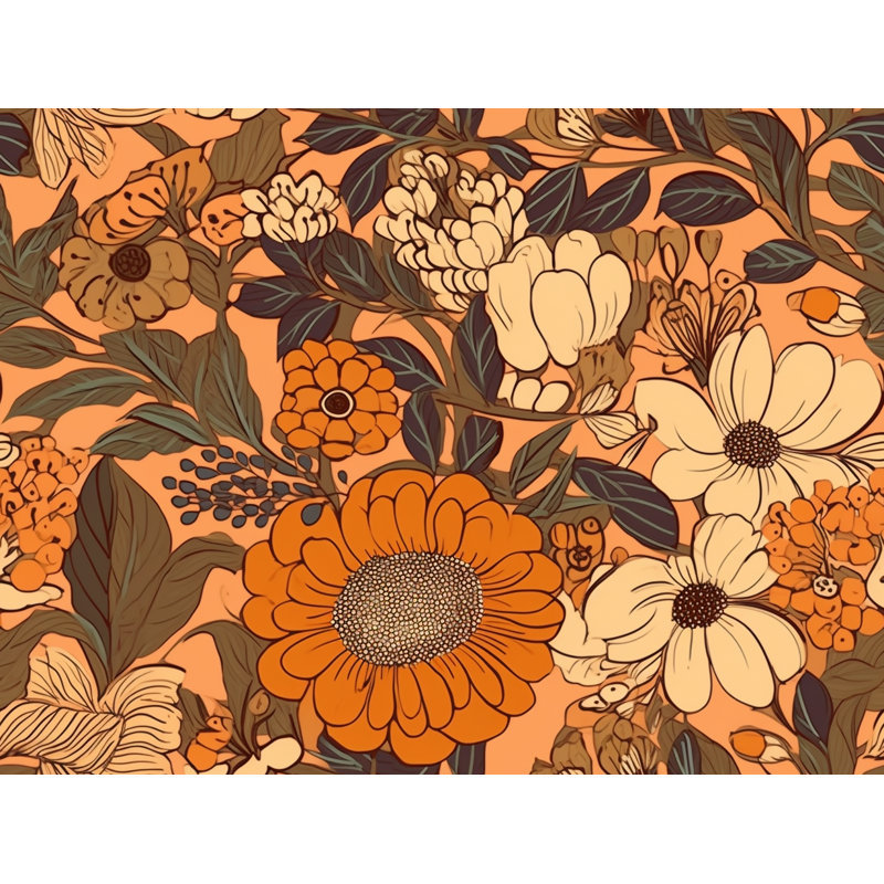 Machine Printed Comforter, King Comforter, Orange/Beige