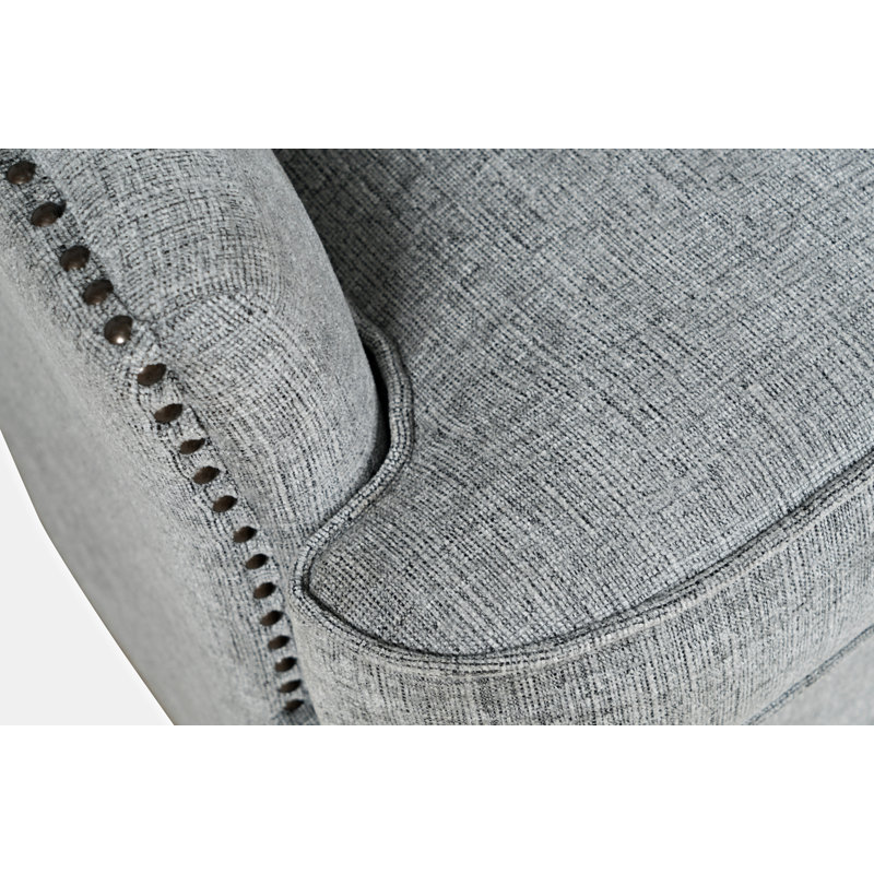 Ines 30'' Wide Tufted Swivel Armchair, Gray 