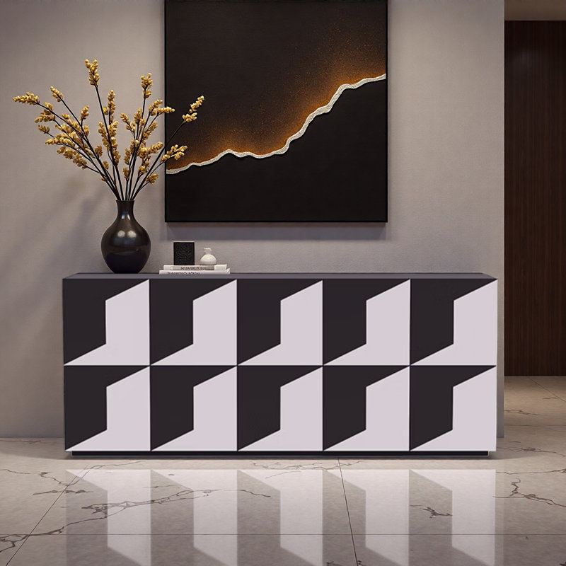 Buffet noir et blanc Creative Design, 32.68" H x 78.74" W x 15.75" D