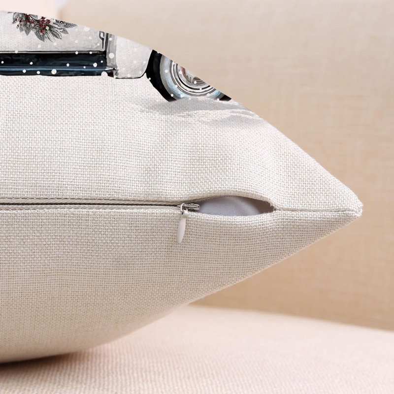  Housse de coussin géométrique en lin