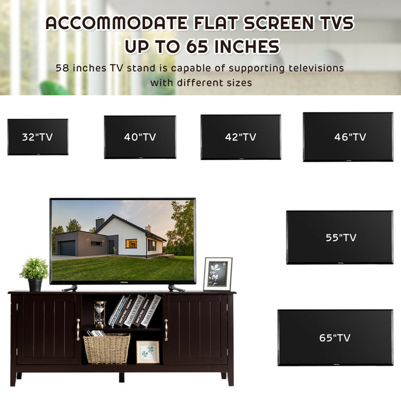58'' Media Console, Brown