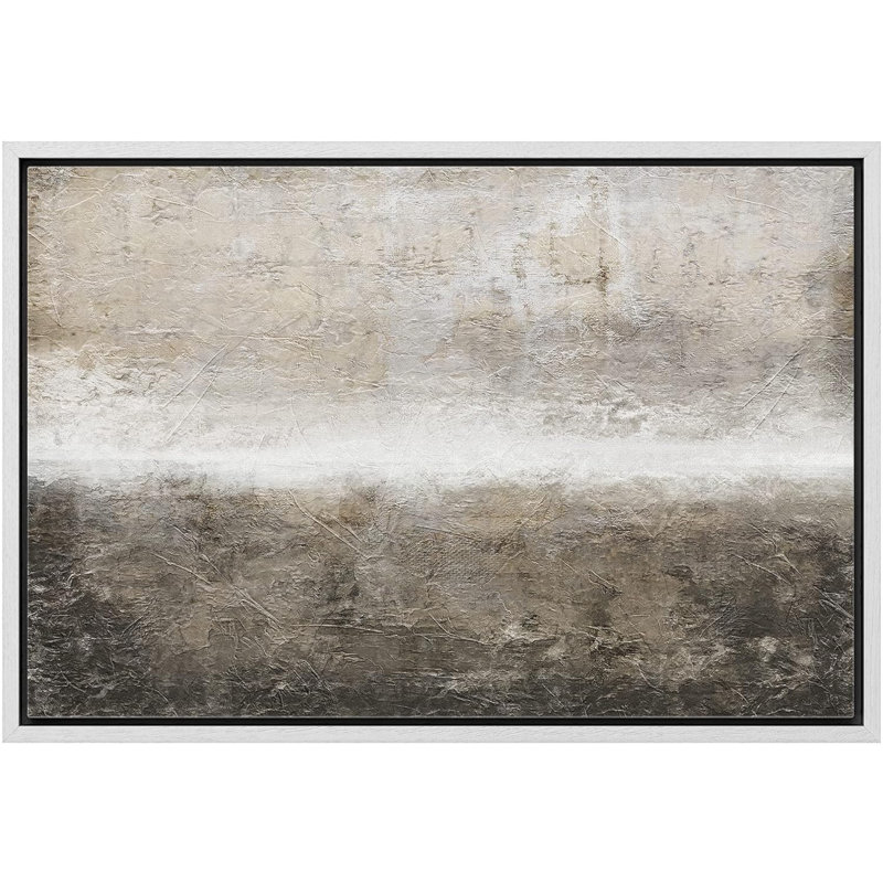 «Minimal Landscape Minimal Brown Brush Stroke Pastel Abstract Landscape Contemporary Art Living Room Office on Canvas Print