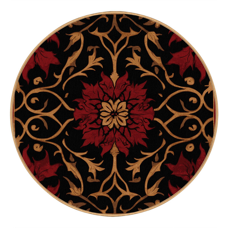 Tapis à motif aurore, Rond 5 pi