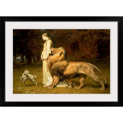 «Una and the Lion, from Spenser Faerie Queene, 1880» par Briton Riviere, reproduction d'art