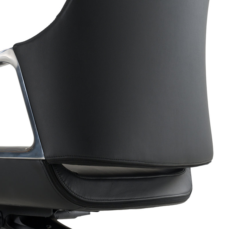 Fauteuil de direction en cuir Marqueal Genuini, Noir