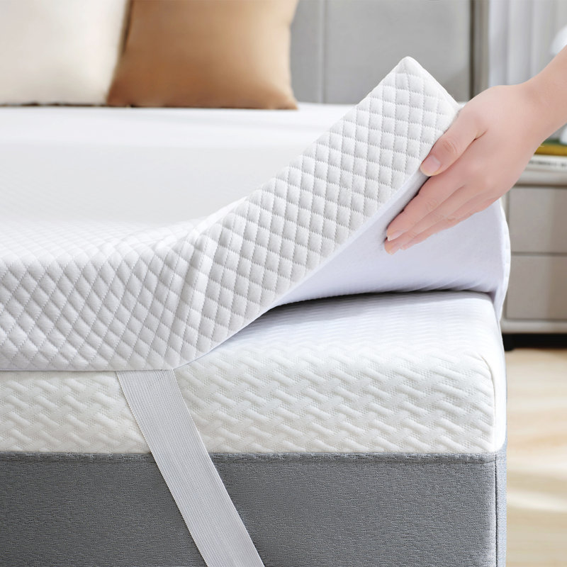 Mattress Topper with Washable Cover, 3", Queen
