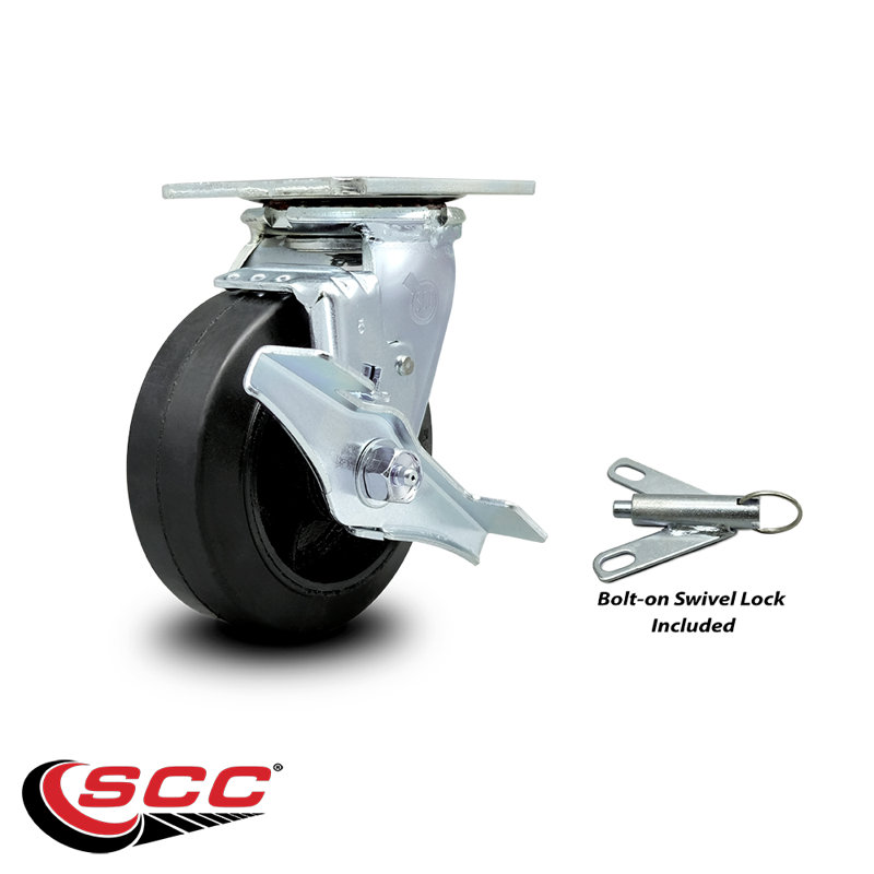 Caoutchouc sur roulettes en acier