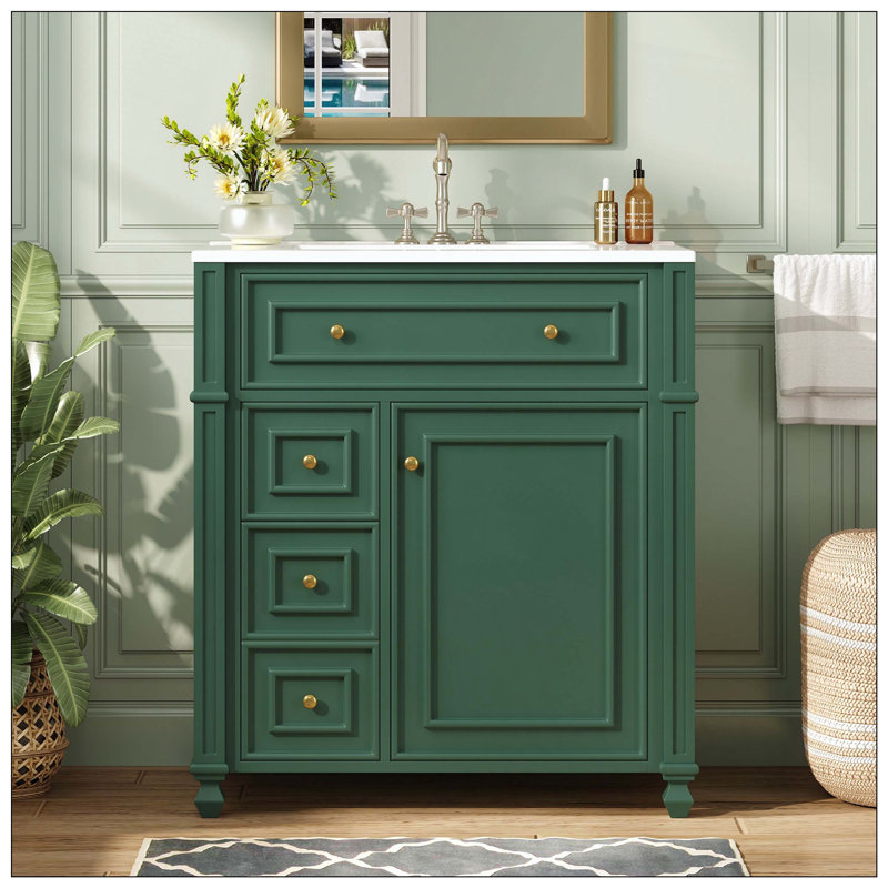 Organisateur de meuble-lavabo en céramique, Green