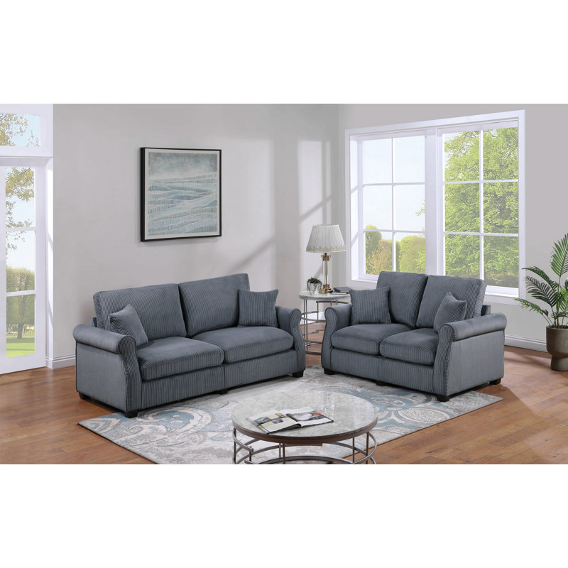 Ensemble de canapé 2 pièces Classic Living, Gris foncé