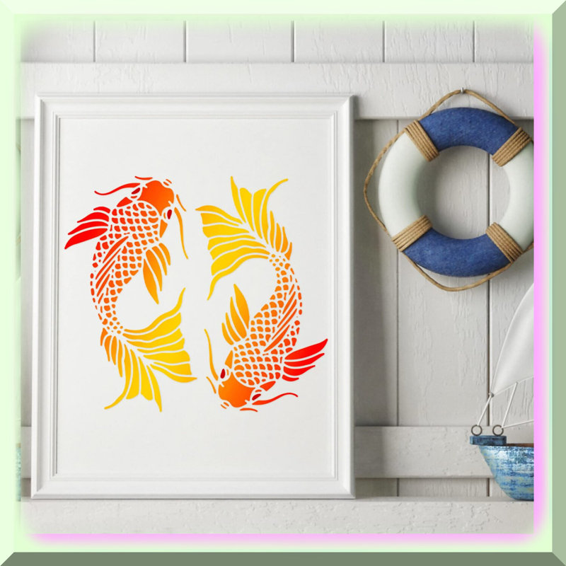 Koi Fish Painting Template