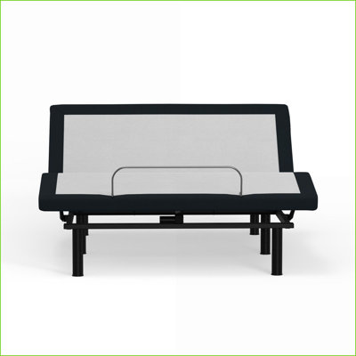 Full Size Adjustable Bed Base - Zero Clearance Gray Polyester Headboard with Wireless Remote &amp; USB Charging