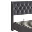 EU Double & King (140/160X200cm) Luxury Velvet Hydraulic Ottoman Bed, Storage Frame With Wingback Button Tufted Headboard, Dark Grey -1502360181