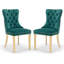 Chaise d'appoint de salle à manger en velours avec pieds plaqués or Jaqua (ensemble de 2)-1101657199