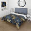 Mystical Blue Damask Mirage - Ensemble de housse de couette damassé - Microfibre de polyester-305405576