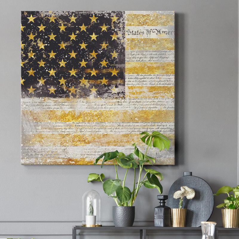 Drapeau américain - impression sur toile tendue, H 24 po x l 24 po x P 1 po