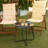 Danpinera Outdoor Side Tables With Flower Cut Outs Weather Resistant Steel Side Table Round Outdoor End Table Metal Side Table For Yard Balcony Garden-1250926286-1250926284