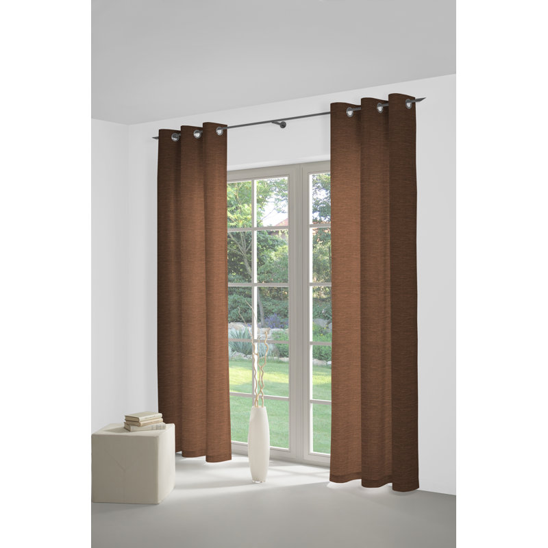 Breedlove Eyelet Room Darkening Single Curtain, 130cm Width x 225cm Drop, Chocolate
