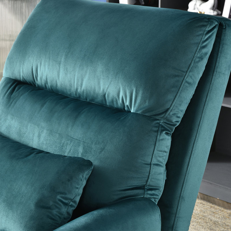 Bentleyville Upholstered Accent Chair with Ottoman, Dark Green Velvet