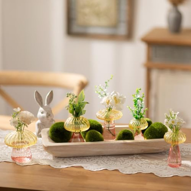 Bol en bois pour décoration de table basse, blanc rustique, H 2,4 po x l 20 po x P 6,7 po, Blanc rustique