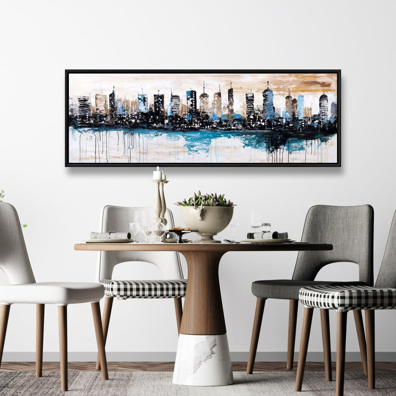 Bâtiments à l'horizon | Art urbain sur toile avec villes