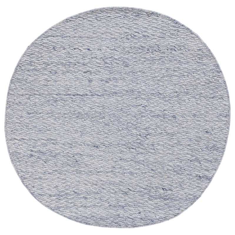 Tissé à la main Edelen recyclé P.E.T. Tapis gris / noir, Rond 6 pi