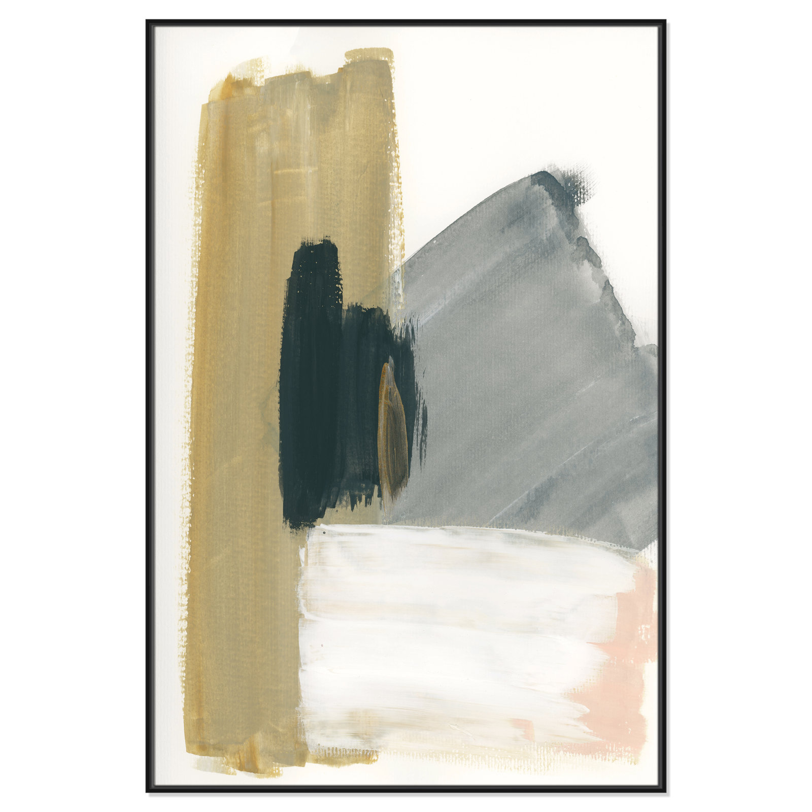 Herma "Marble Block Symmetry II" Print, 61.5" H x 41.5" W x 2" D, Black Framed