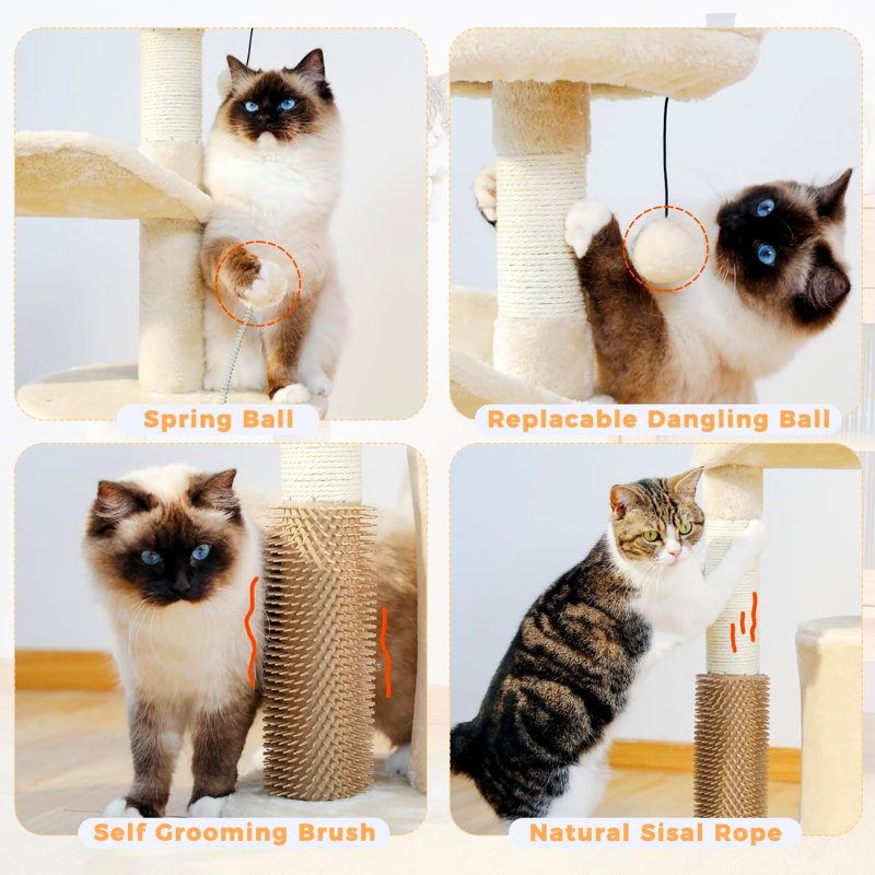 Arbre à chat H 23,6 po Dustyn, Beige