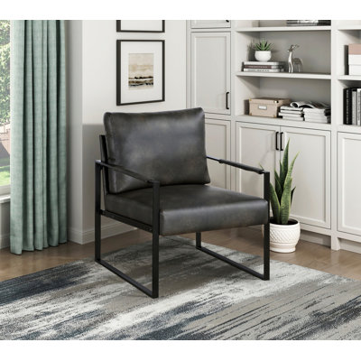 Chaise d'appoint moderne, chaise à cadre en métal pour le salon