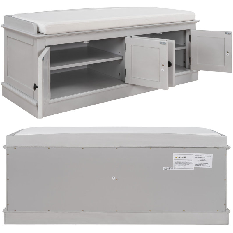 Banc de rangement Calena, gris