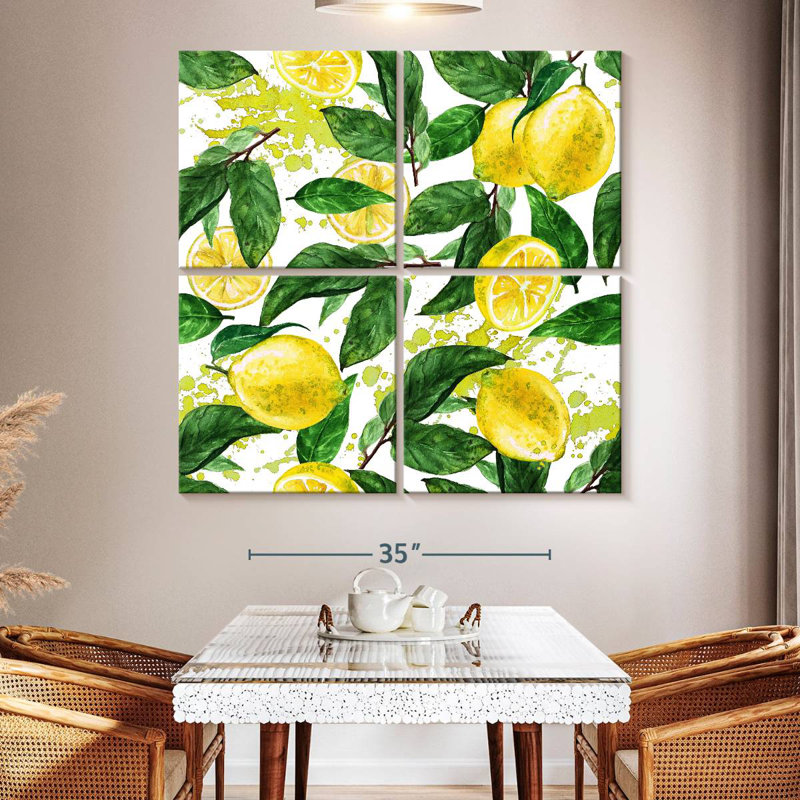 Yarlin Lemon Leaves Pattern, 50" H x 50" W